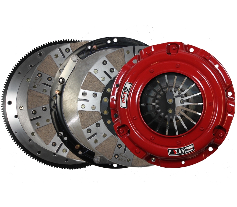 McLeod RXT Twin Disc Clutch Kit w/Steel Flywheel - Mod Motor Fords w/8 Bolt Crank 1-1/8in x 26 Input