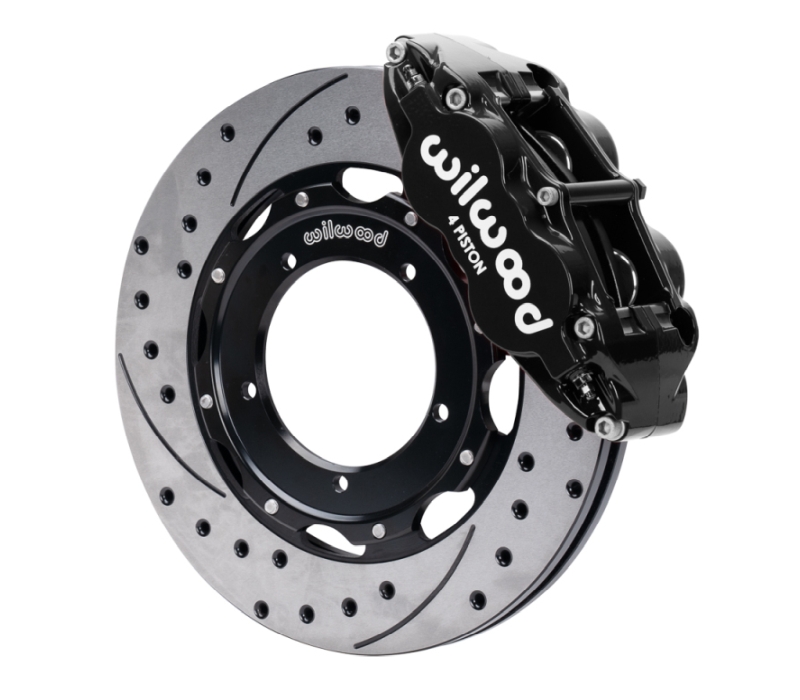 Wilwood 69-89 Porsche 911 Front Superlite Brake Kit 3.5in MT Drilled & Slotted Face - Black