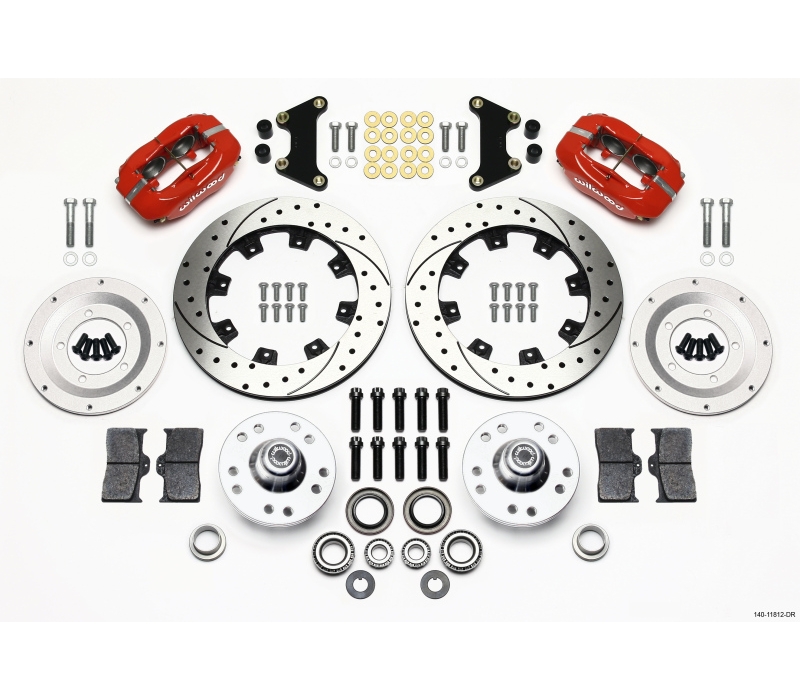 Wilwood Forged Dynalite Front Kit 12.19in Drilled Red 49-54 Chevy/53-62 Corvette (*Line Kit Needed*)