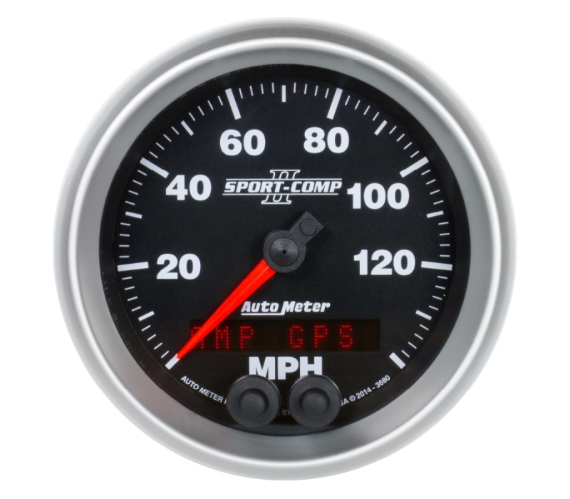 Autometer Sport-Comp II 3-3/8in 0-140MPH In-Dash Electronic GPS Programmable Speedometer