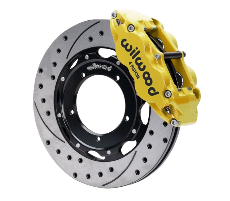 Wilwood 69-89 Porsche 911 Front Superlite Brake Kit 3.5in MT Drilled & Slotted Face - Yellow