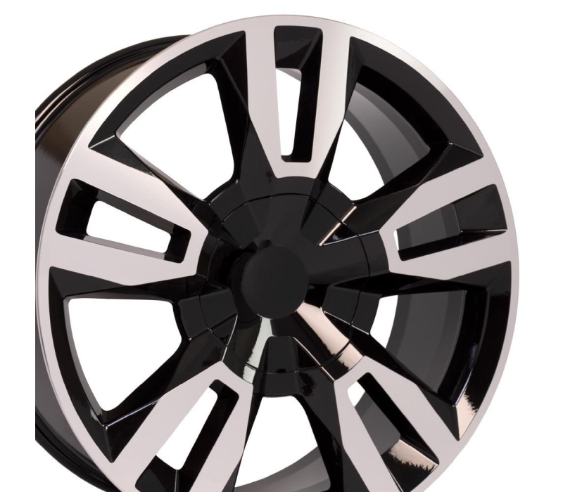 OE Wheels 22 Replica Wheel CV40 Tahoe Rim 22x9 Black Machd Wheel Chevrolet Silverado 1500 1999-2022