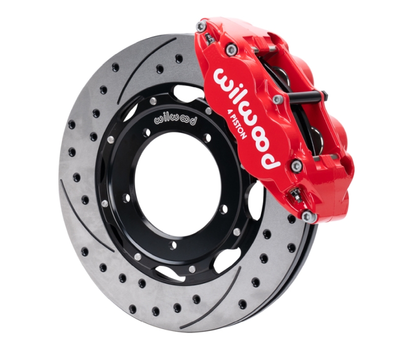 Wilwood 69-89 Porsche 911 Front Superlite Brake Kit 3.5in MT Drilled & Slotted Face - Red
