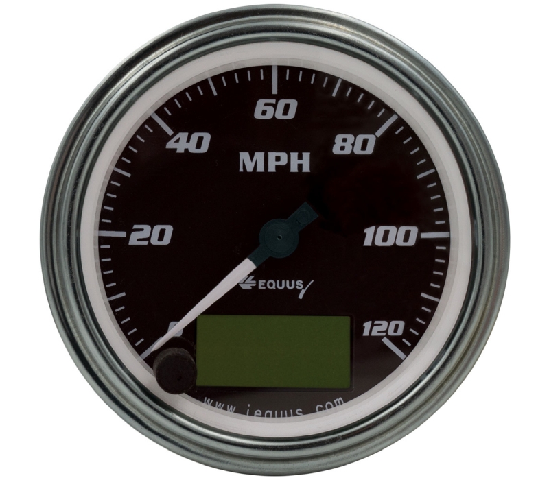 EQUUS 3-3/8 Dia Speedometer 0-120 MPH Chrome Elec
