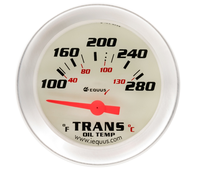 EQUUS 2.0 Dia Trans Temp Gauge Silver 100-280