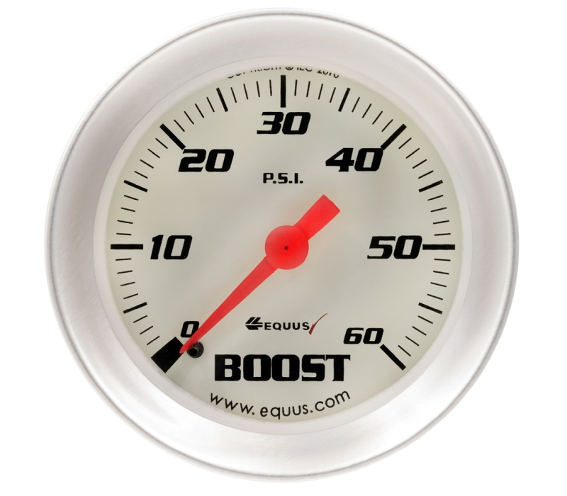 EQUUS 2.0 Dia Boost Gauge Silver 60psi