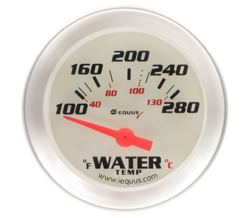 EQUUS 2.0 Dia Water Temp Gauge Silver 100-280