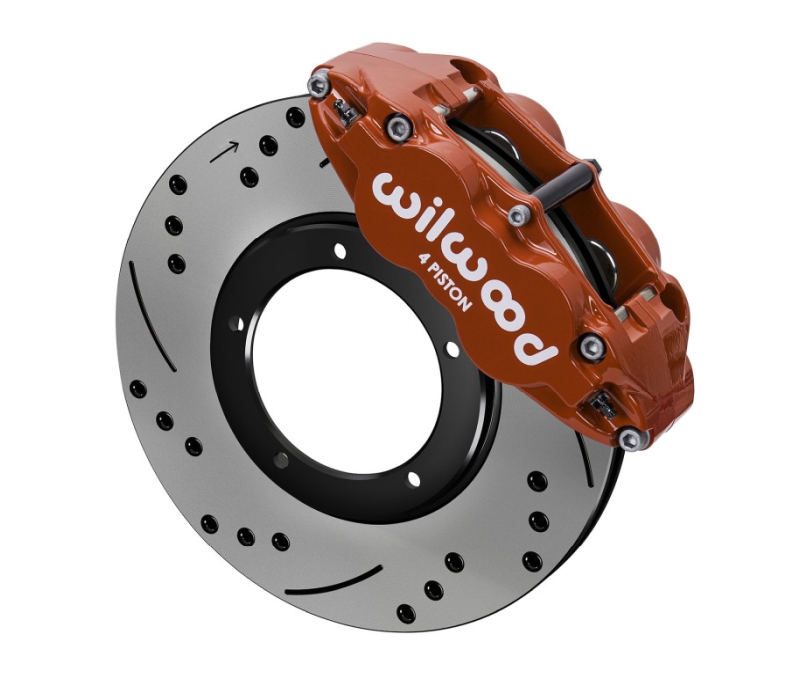 Wilwood 69-83 Porsche 911 Front Superlite Brake Kit 3.5in MT Drilled & Slotted - Red
