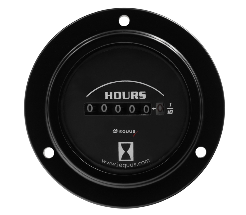 EQUUS 2.0 Dia Hourmeter Gauge Flange Mount - Black