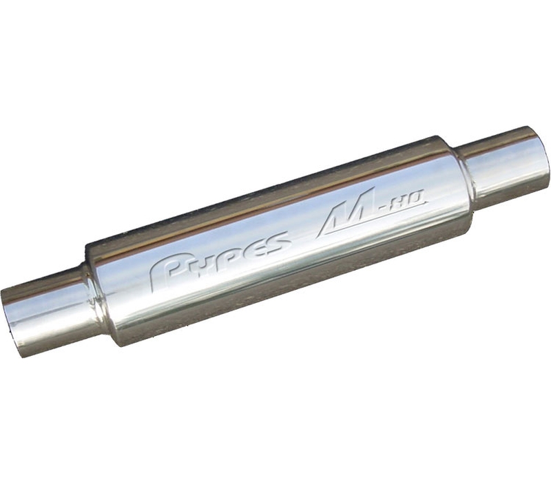 Pypes M-80 2.5 14 4 304 Stainless Polished Bullet Muffler