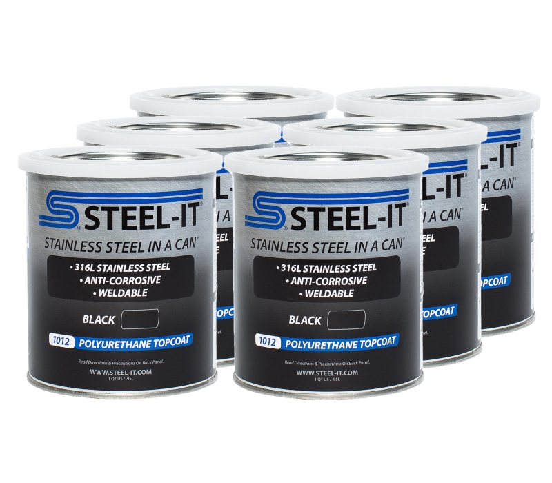 STEEL-IT Black Polyurethane Case 6 x 1 Quart
