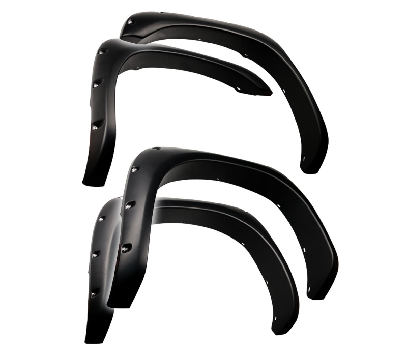 Tyger Auto Fender Flares For 02-08 Dodge Ram 1500 03-09 Ram 2500 3500 Fleetside Models Only Fine Textured Matte Black Pocket Bolt-Riveted Style Set 4 Piece