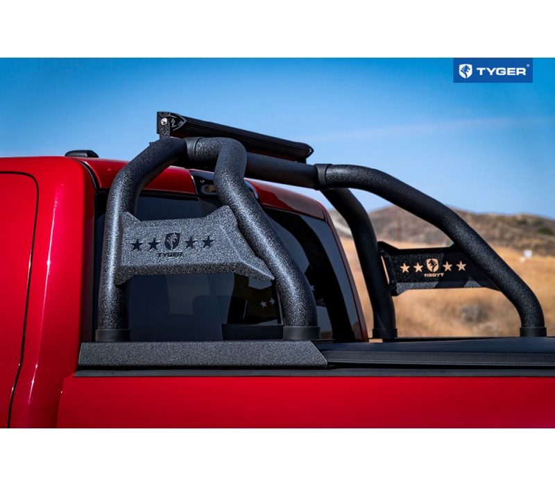 Tyger Auto Sport Bar For 02-18 Dodge Ram 1500/2500/3500 No RamBox 6.5 /8ft Bed inclu 19-20 Classic Fleet Body Side Textured Black Light Mount Roll Bar