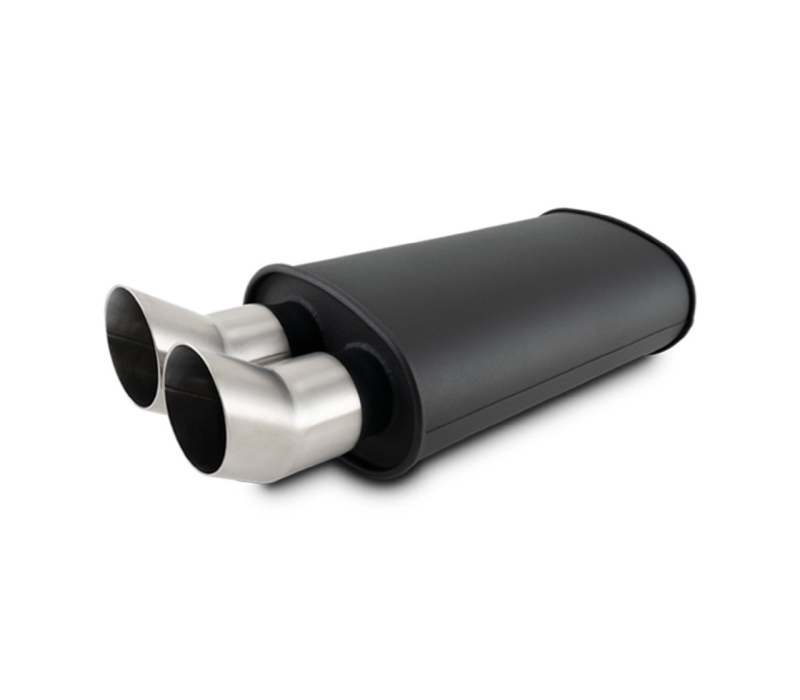 Vibrant Streetpower Flat Black Oval Muffler 3in Inlet