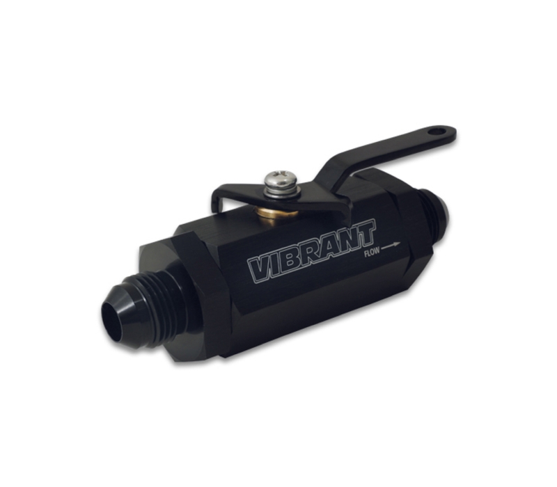 Vibrant -16AN to -16AN Male Shut Off Valve - Black
