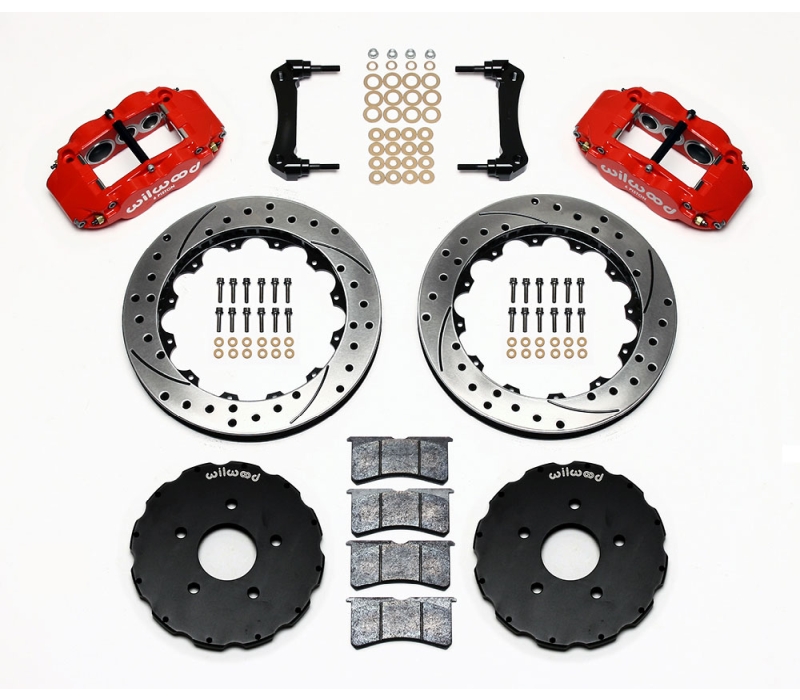 Wilwood Narrow Superlite 6R Big Brake Front Brake Kit Red Calipers