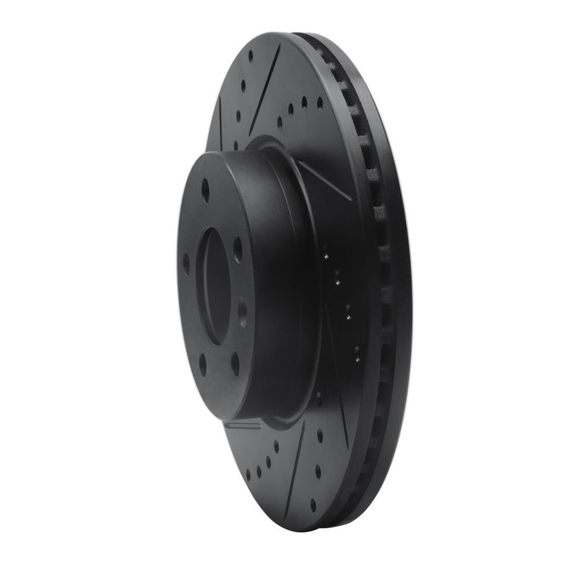 R1 13-25 Cadillac ATS Front Left Drilled & Slotted Black Brake Rotor 633-46033L image 2