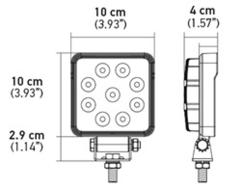 Hella ValueFit Work Light 4SQ 1.0 LED MV LR LT 357102002 image 7