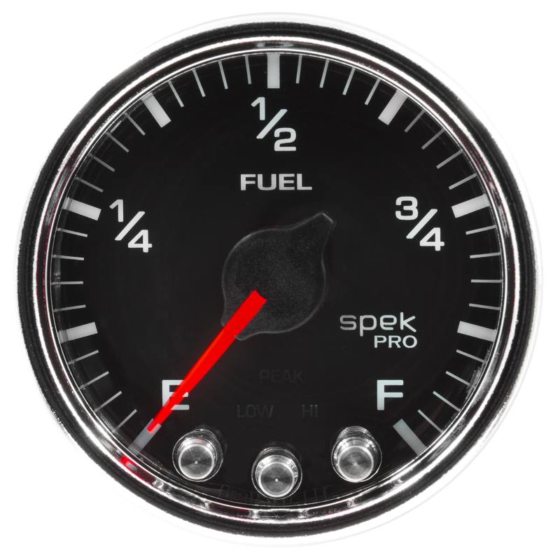 Autometer Spek-Pro Gauge Fuel Level 2 1/16in 0-270 Programmable Blk/Chrm P31231