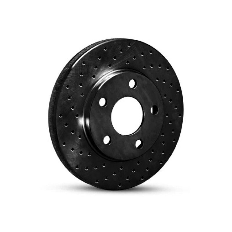 R1 15-19 Smart Fortwo Front Left Drilled Black Brake Rotor 623-63159L
