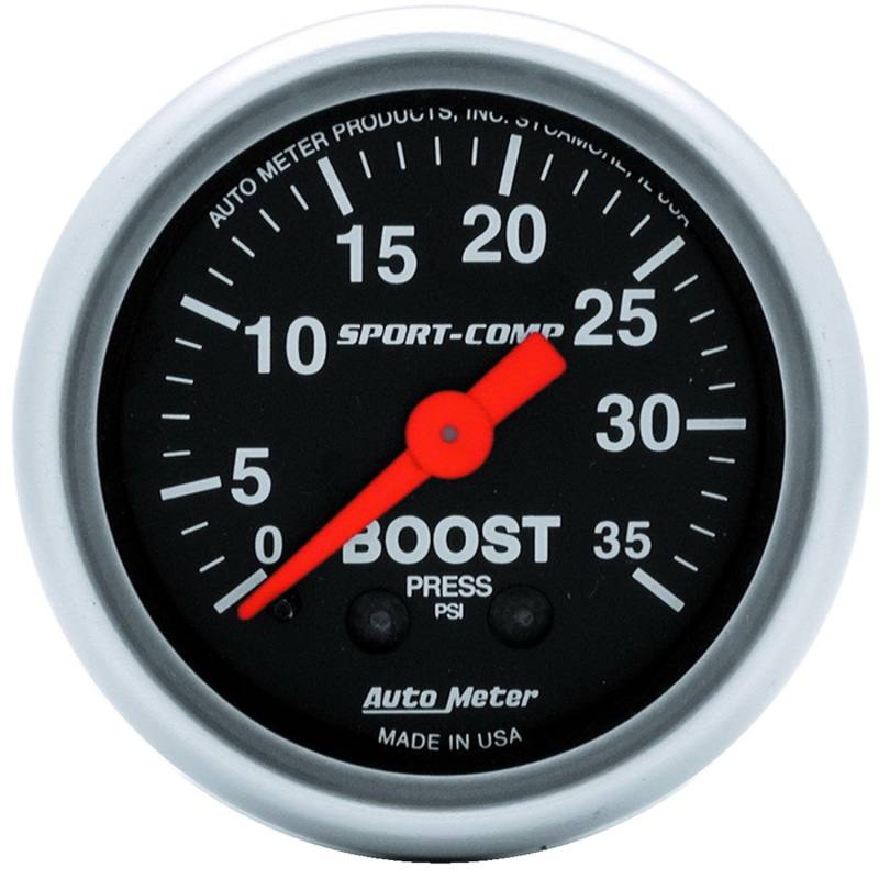 Autometer Sport-Comp 52mm 35 PSI Mechanical Boost Gauge 3304 image 2