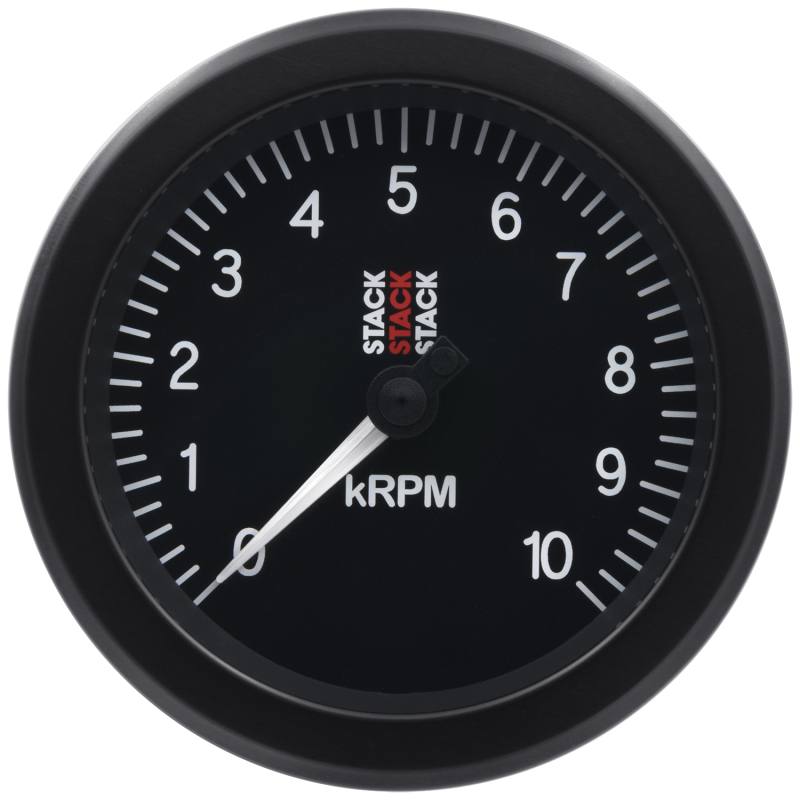 Autometer Stack Sport 88mm 0-10K RPM Tachometer - Black ST100-010