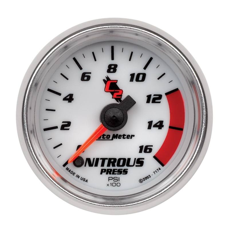Autometer C2 2in 0-1600 PSI Full Sweep Electronic Nitrous Gauge 7174 image 2
