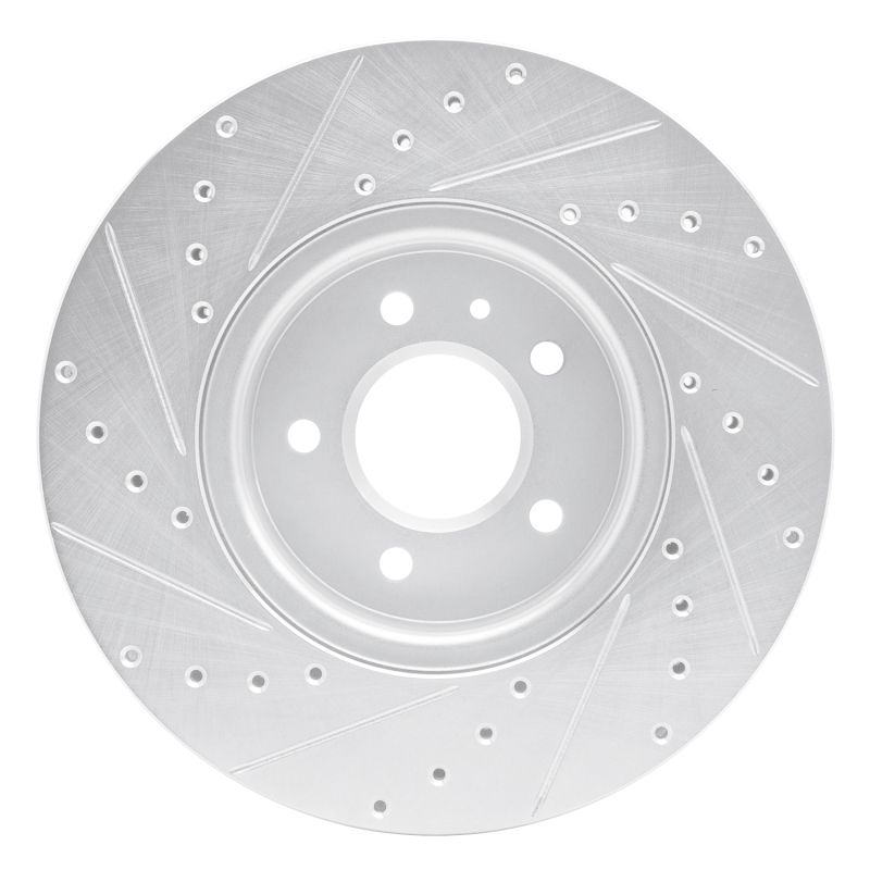 R1 13-25 Cadillac ATS Front Right Drilled & Slotted Silver Brake Rotor 631-46035R image 5