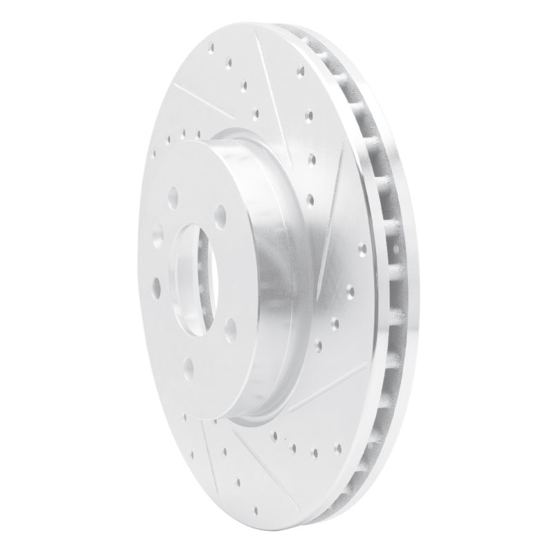 R1 13-25 Cadillac ATS Front Right Drilled & Slotted Silver Brake Rotor 631-46035R image 2