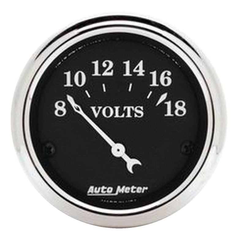Autometer 2 1/16in 18V Electric Old Tyme Black Voltmeter 1791 image 2
