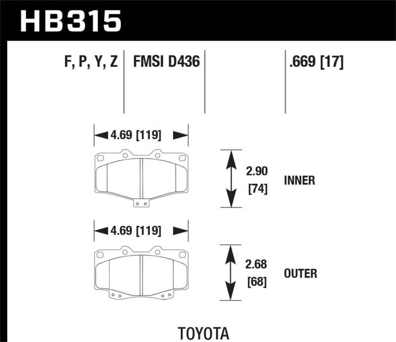 Hawk LTS Street Brake Pads HB315Y.669 image 2