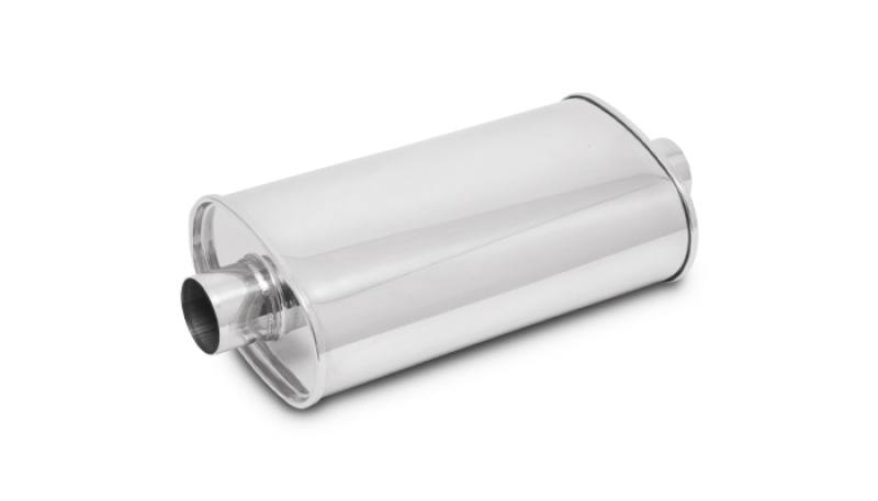 Vibrant 2in In/Out Center/Center Stainless Steel StreetPower Oval Muffler 1100