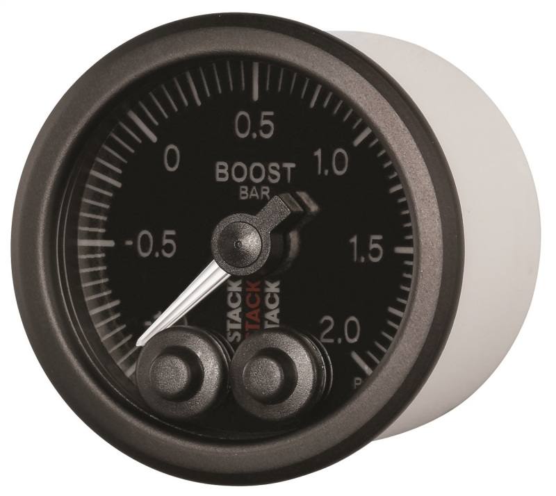 Autometer Stack 52mm -1 to +2 Bar (Incl T-Fitting) Pro-Control Boost Pressure Gauge - Black ST3511 image 3
