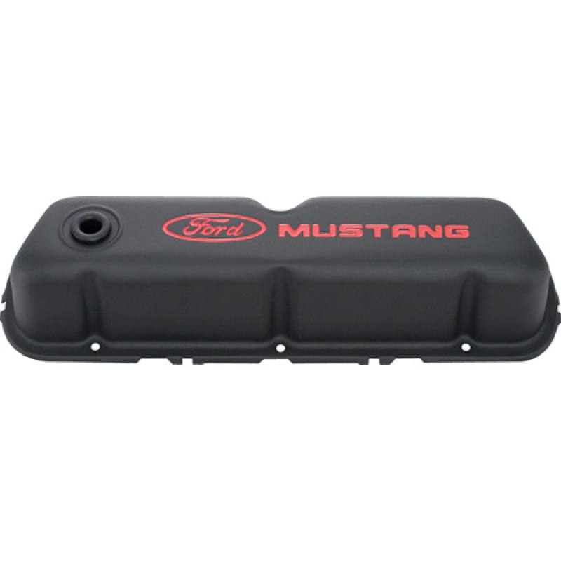 Ford Mustang Logo Black Crinkle Valve Cover 302-101 image 3