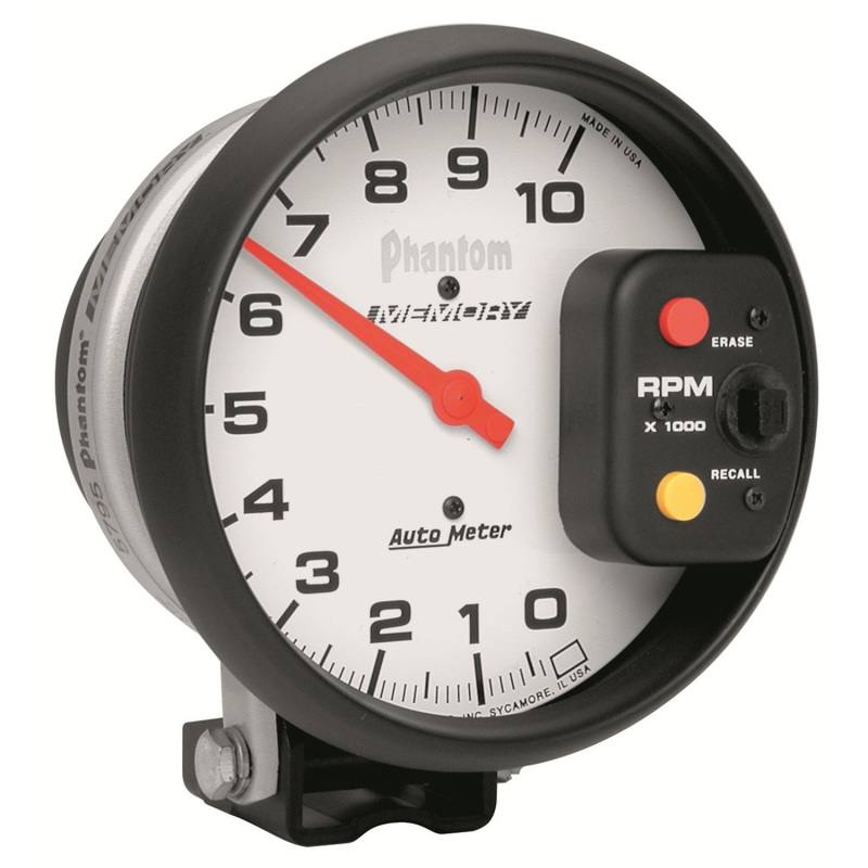 Autometer Phantom 5 inch 10,000RPM Tachometer w/ Memory 5795 image 2