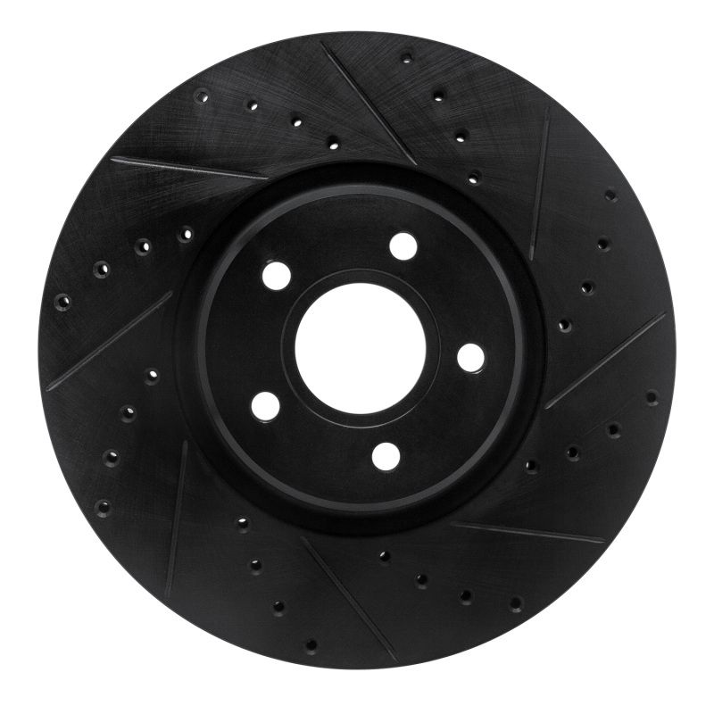 R1 04-19 Ford Transit Connect Front Right Drilled & Slotted Black Brake Rotor 633-54070R