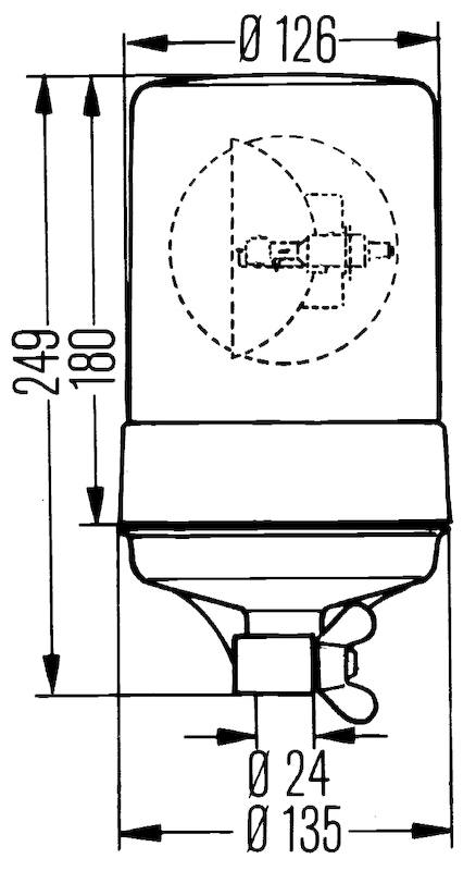 Hella Rotating Beacon H12V Yellow Mgs24 2Rl 004957111 image 4