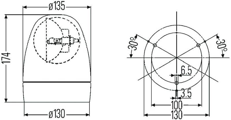 Hella Rotating Beacon H 12V Yellow Mg12 2Rl 007337001 image 3
