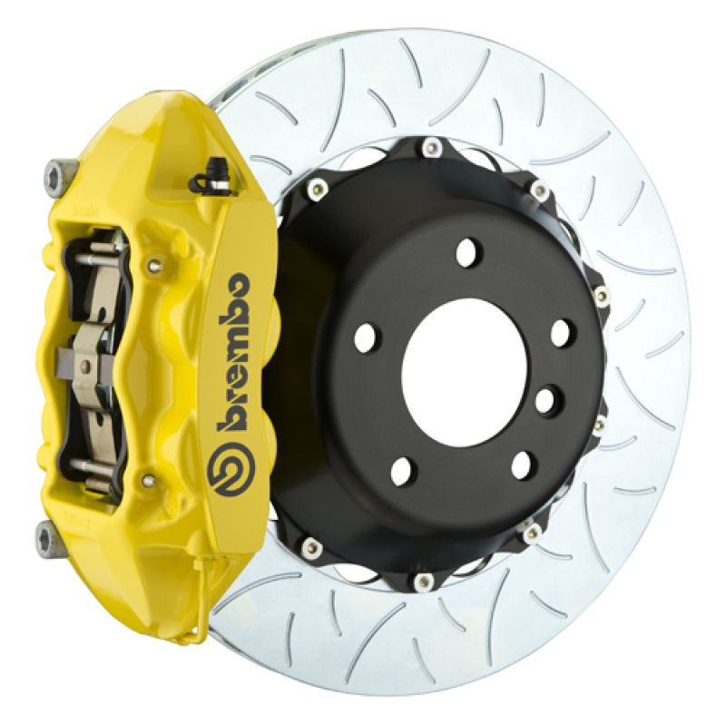 Brembo 14+ Q50/Q50S Excl. AWD Rear GT BBK 4 Piston Cast 380x28 2pc Rotor Slotted Type3 Yellow