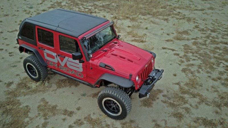 DV8 Offroad 07-18 Jeep Wrangler JK Metal Heat Dispersion Hood - Primer Black hdmb07-02 image 6