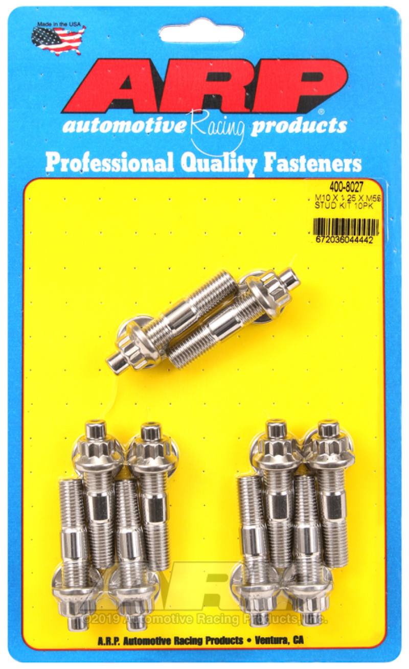 ARP M10 x 1.25 x 55mm Broached Stud Kit (10pcs) 400-8027 image 2