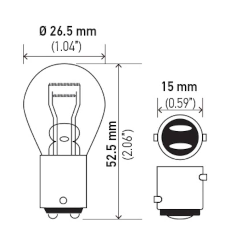 Hella Bulb 7225 12V 21/4W BAZ15d S8 7225 image 5
