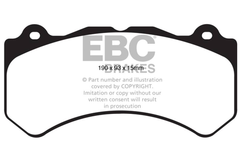 EBC 16+ Cadillac ATS-V 3.6 Twin Turbo Redstuff Front Brake Pads dp31853c