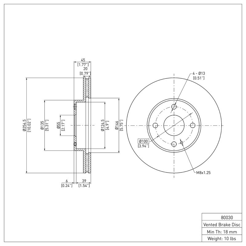 DFC 94-02 Mazda Miata Front Brake Rotor 600-80030 image 2