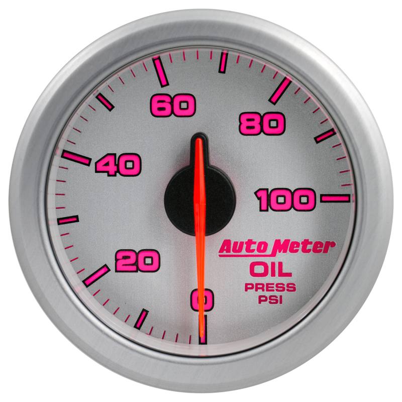 Autometer Airdrive 2-1/6in Oil Pressure Gauge 0-100 PSI - Silver 9152-UL image 7