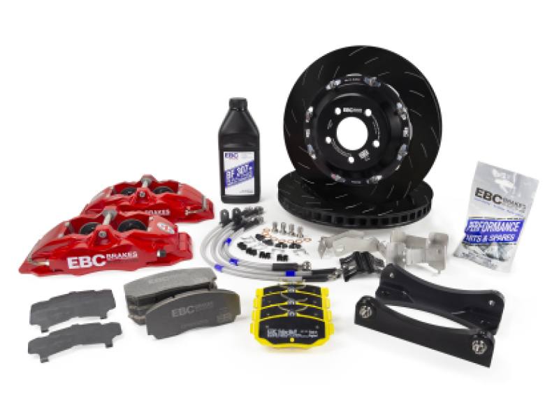EBC Racing 2016+ Mazda MX-5 (ND) Black Apollo-4 Calipers 330mm Rotors Front Big Brake Kit bbk027blk1