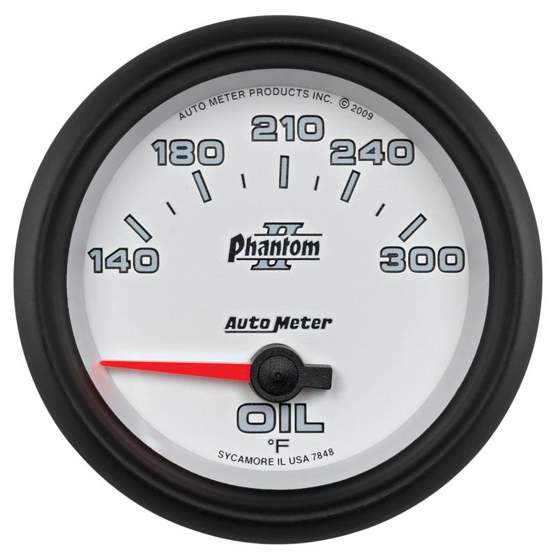Autometer Phantom II 2 5/8in 140-300 Degree F Short Sweep Electronic Oil Temperature Gauge 7848