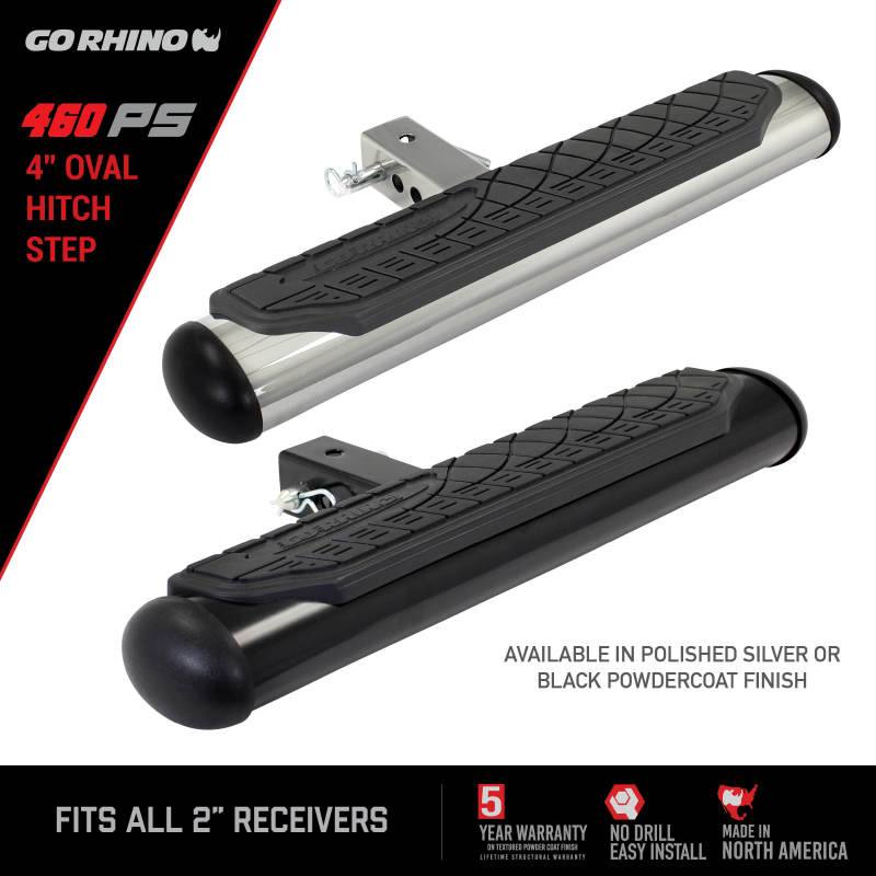 Go Rhino 4in Oval Hitch Step - Stainless 460ps image 6