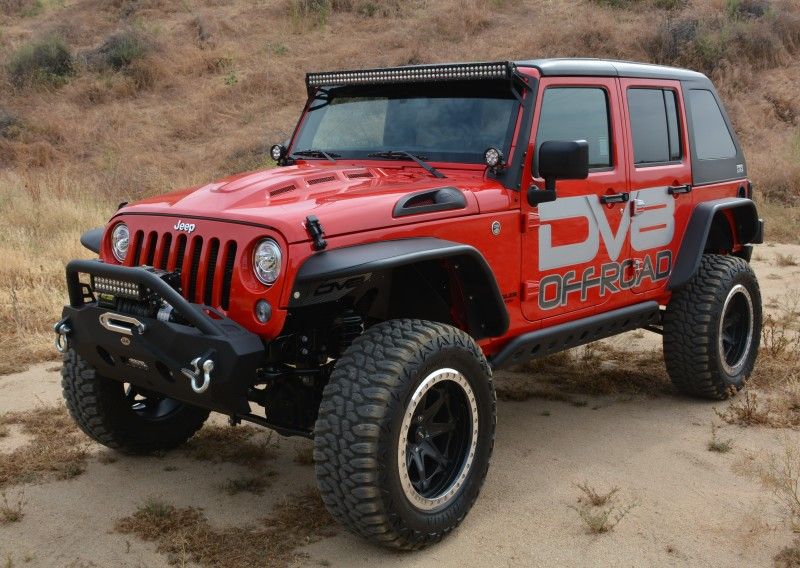 DV8 Offroad 07-18 Jeep Wrangler JK Metal Heat Dispersion Hood - Primer Black hdmb07-02 image 16