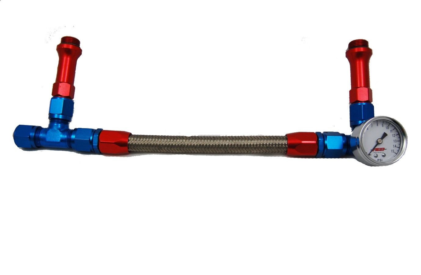 ADVANCED ENGINE DESIGN Holley #6 Braided Fuel Line w/Gauge 6096
